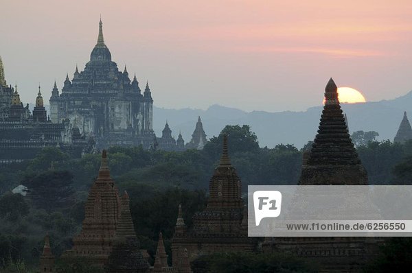 Sonnenuntergang  Stadt  Vernichtung  Myanmar  Tempel  Asien