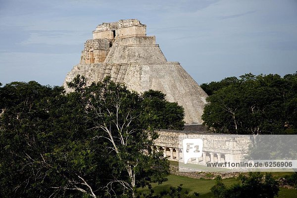 The Pyramid of the Magician  Uxmal  UNESCO World Heritage Site  Yucatan  Mexico  North America