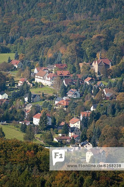 Europa Festung Dorf Ansicht Deutschland Sachsen