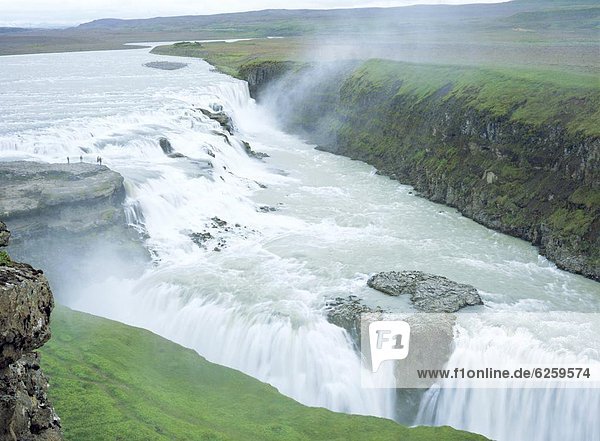 Gullfoss or Golden Waterfall this double waterfall was saved from development for hydroelectric power in 1907 Gullfoss Iceland
