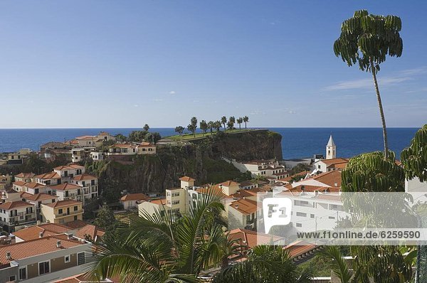 Dach  Europa  über  Dorf  angeln  Ansicht  Atlantischer Ozean  Atlantik  Madeira  Portugal