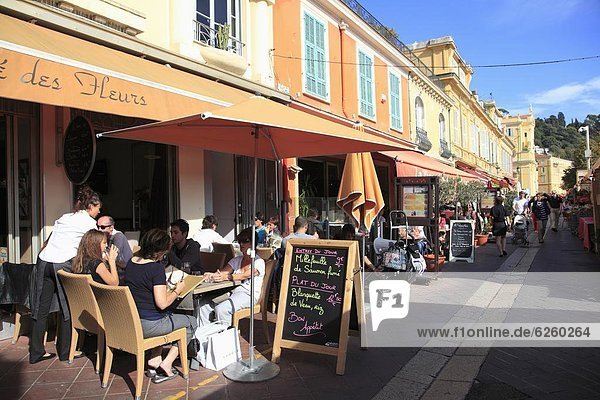 Frankreich  Europa  Cafe  Freundlichkeit  Provence - Alpes-Cote d Azur  Altstadt  Cote d Azur  Alpes maritimes