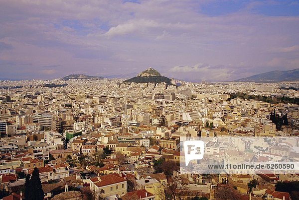 Athen Hauptstadt Großstadt Ansicht Akropolis Griechenland