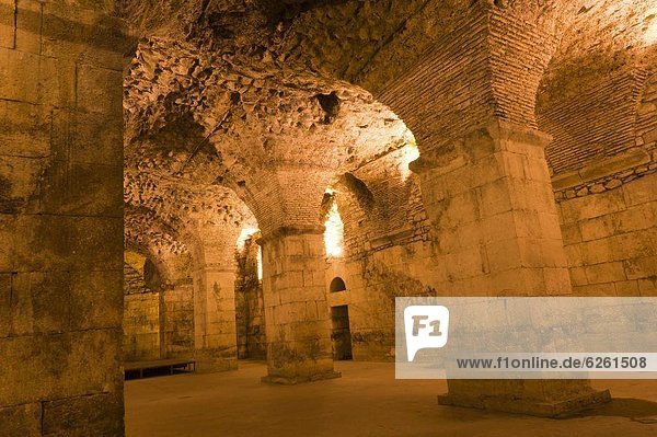 Basement halls  Diocletian's Palace  UNESCO World Heritage Site  Split  region of Dalmatia  Croatia  Europe