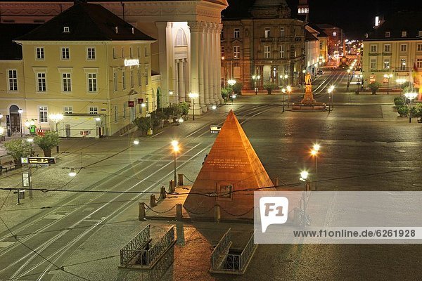 Pyramid and the Market Square at night  Karlsruhe  Baden-Wurttemberg  Germany  Europe