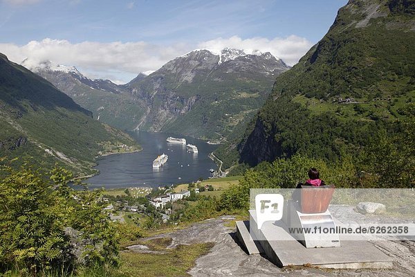 Geiranger Fjord  UNESCO World Heritage Site  More og Romsdal  Norway  Scandinavia  Europe