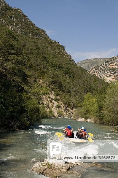 Rafting on Verdon River  Gorges du Verdon  Provence  France  Europe