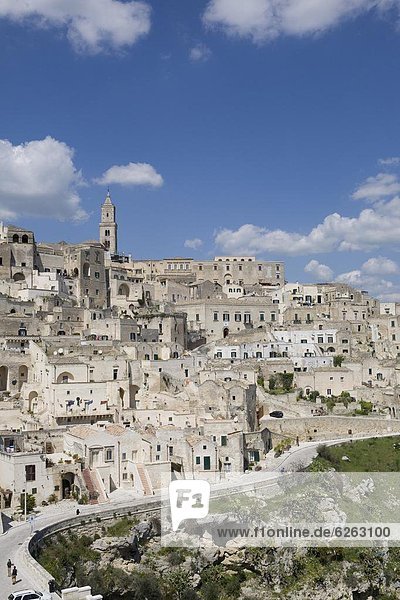 The Sassi Quarter  UNESCO World Heritage Site  city of Matera  Basilicata  Matera Province  Italy  Europe