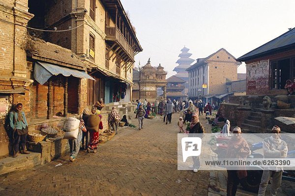 Morgen  Straße  früh  Markt  Nepal