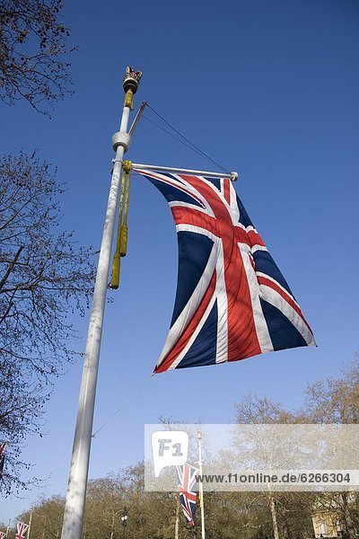 Union Jack Flag  The Mall  London  England  United Kingdom  Europe
