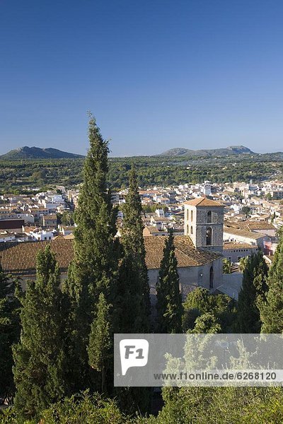 Europa  über  Stadt  Kirche  Ansicht  Mallorca  Heiligtum  Balearen  Balearische Inseln  Spanien