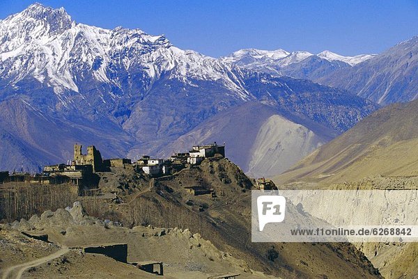 Berg  Hintergrund  Dorf  befestigen  Nepal