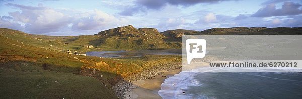 hinter Europa Strand Abend Großbritannien Beleuchtung Licht See Schottland