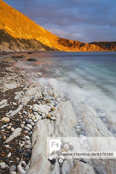 Europa  Großbritannien  Glut  Steilküste  Sonnenlicht  Gewölbe  UNESCO-Welterbe  Lulworth Cove  Dorset  England