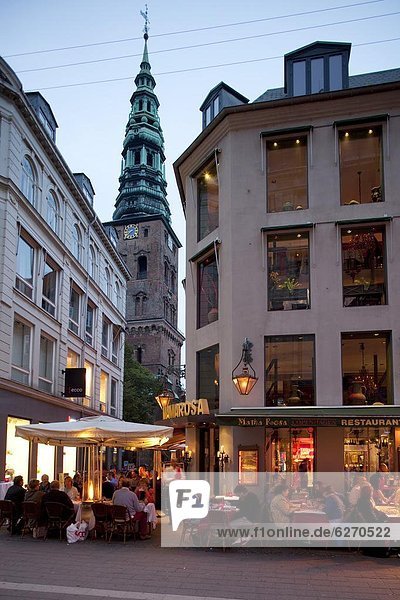 Europa  Restaurant  Dänemark  Kirche  Kopenhagen  Hauptstadt  Abenddämmerung  Skandinavien