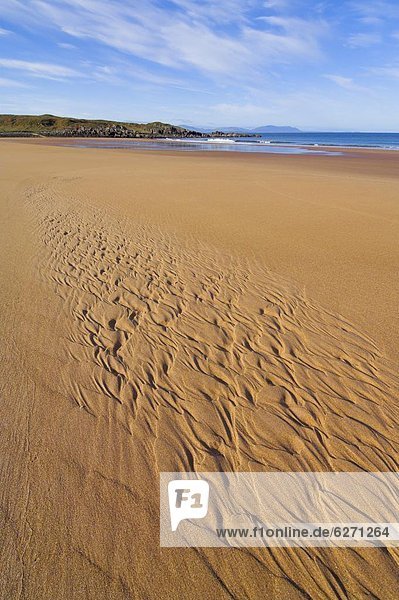 Patterns in the sand at Redpoint sandy beach  Wester Ross  Scotland  United Kingdom  Europe