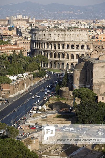 Rom  Hauptstadt  Europa  Ansicht  Latium  Kolosseum  Italien