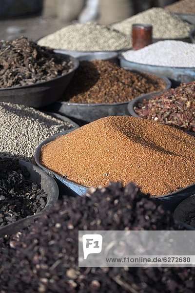 Lebensmittel  belegt  verkaufen  Gewürz  Afrika  Souk  Sudan