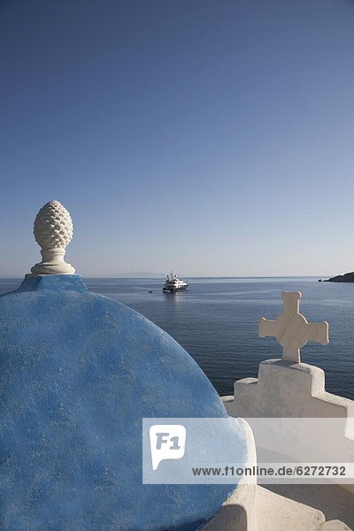 nahe Europa Strand Kirche Kykladen Griechenland Griechische Inseln Mykonos