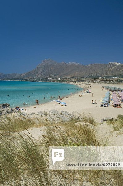 Europa  Strand  Wachstum  Sand  vorwärts  Gras  Düne  Kreta  Griechenland