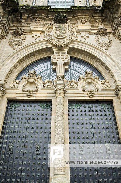 Europa  Tür  Kathedrale  frontal  UNESCO-Welterbe  Galicien  Santiago de Compostela  Spanien