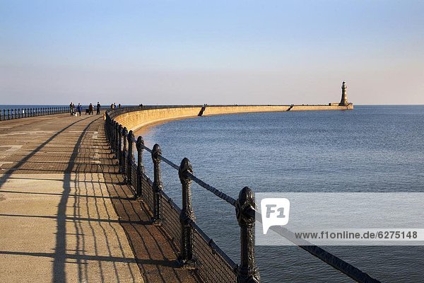Roker Pier and Lighthouse  Sunderland  Tyne and Wear  England  United Kingdom  Europe