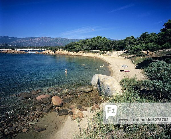 Beach view  Cala Rossa  South East Corsica  Corsica  France  Mediterranean  Europe