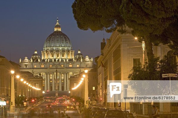 St. Peter's Basilica and Conciliazione Street  Rome  Lazio  Italy  Europe