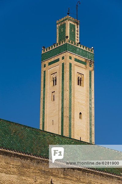 Kairaouine Mosque minaret and rooftop  Medina  UNESCO World Heritage Site  Fez  Morocco  North Africa  Africa