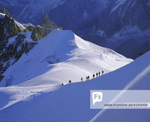 Mont Blanc range near Chamonix  French Alps  Haute-Savoie  France  Europe