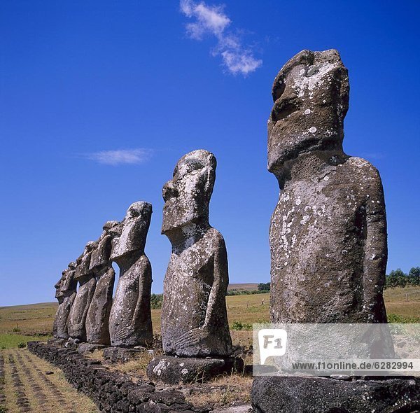 Osterinsel Rapa Nui Statue Pazifischer Ozean Pazifik Stiller Ozean Großer Ozean Chile