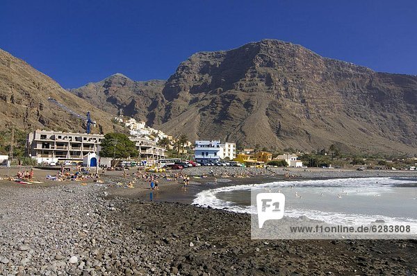 Beach in Valle Gran Rey  La Gomera  Canary Islands  Spain  Europe