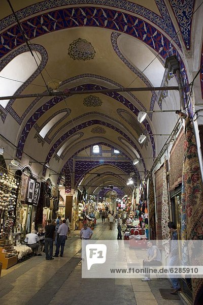 Interior of the Grand Bazaar (Great Bazaar)  Istanbul  Turkey  Europe