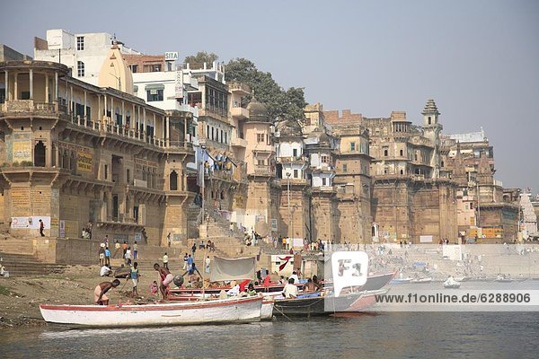 Ghats  Varanasi  Uttar Pradesh  India  Asia