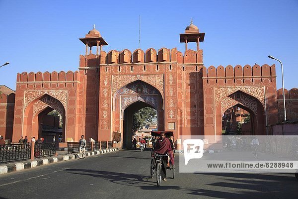 Aimeri gate  main gate to Old city  Pink City  Jaipur  Rajasthan  India  Asia
