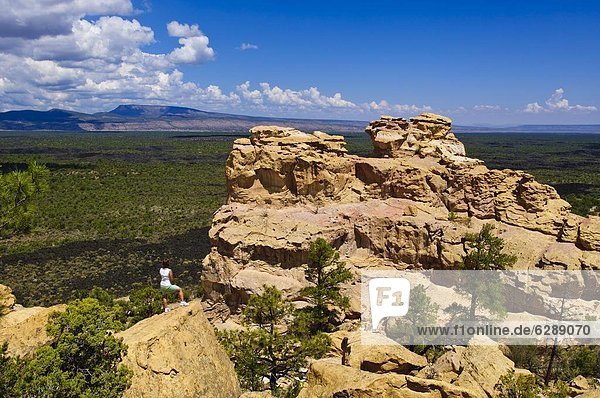 Vereinigte Staaten von Amerika  USA  Bett  Lava  Monument  Nordamerika  steil  New Mexico