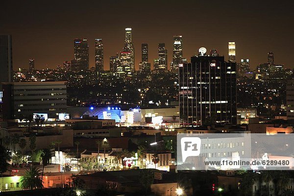 City at night  Los Angeles  California  United States of America  North America