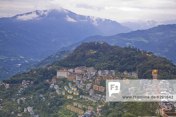 Gebäude  Großstadt  Ansicht  Seilbahn  Asien  Indien  Sikkim