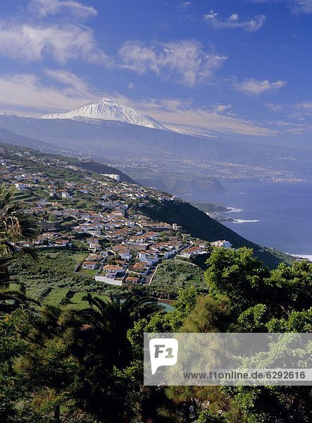 Europa Küste Ansicht Berg Atlantischer Ozean Atlantik Kanaren Kanarische Inseln Luftbild Fernsehantenne Spanien Teneriffa