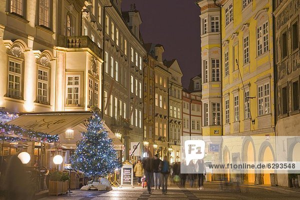 Old Town Square at Christmas time  Prague  Czech Republic  Europe