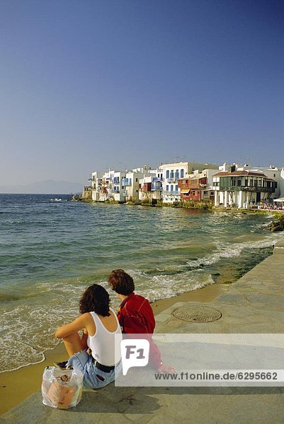Europa sehen klein Stadt Kykladen Ortsteil Griechenland Mykonos