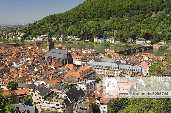 Europa Palast Schloß Schlösser Großstadt Ansicht Baden-Württemberg Deutschland Heidelberg alt