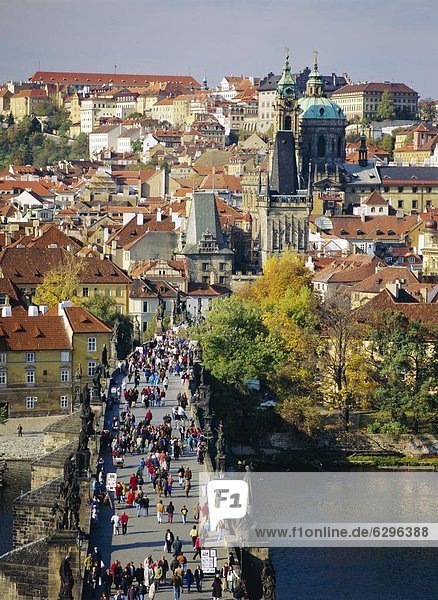 Karlsbrücke  Prag  Tschechei  Europa