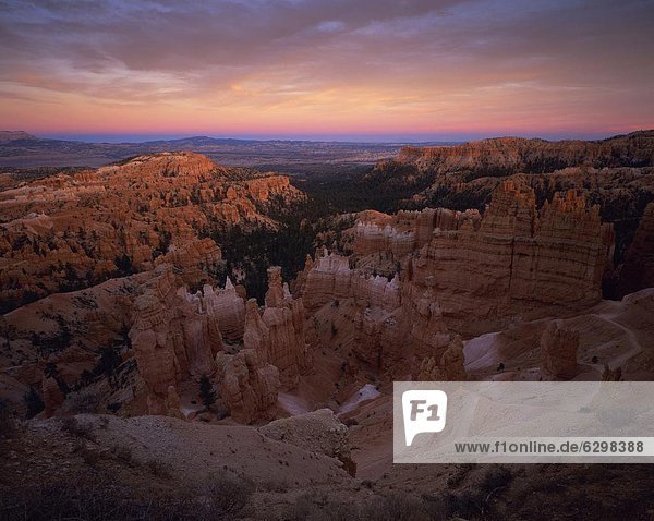 Vereinigte Staaten von Amerika  USA  Sonnenuntergang  Nordamerika  Ansicht  Bryce Canyon Nationalpark  Schlucht  Utah