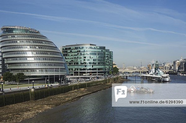 City Hall on the South Bank  River Thames  London  England  United Kingdom  Europe