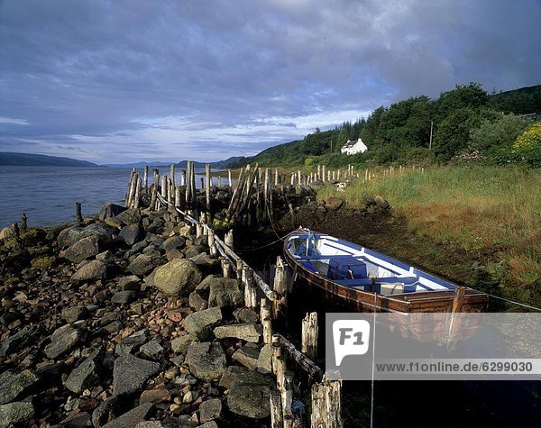 nahe Europa Wohnhaus Großbritannien Boot See Argyll Schmelzofen Schottland