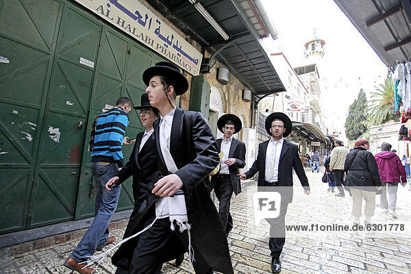 Jews in the Old City of Jerusalem  Yerushalayim  Israel  Middle East