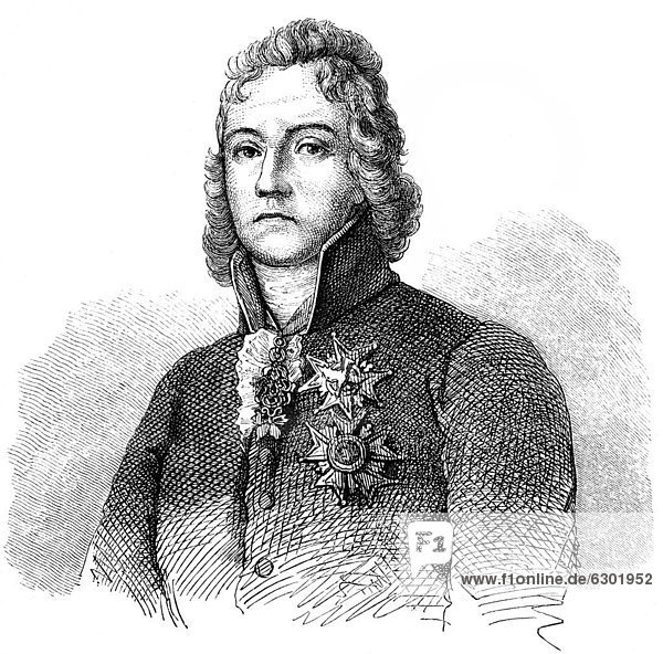 Historische Zeichnung aus dem 19. Jahrhundert  Portrait von Charles-Maurice de Talleyrand-PÈrigord  1754 - 1838  ein französischer Staatsmann und Diplomat