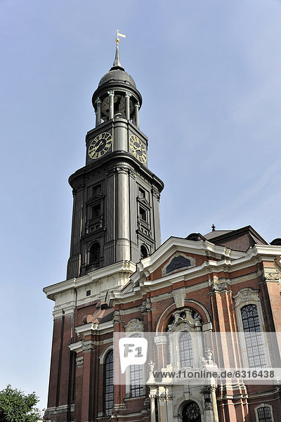 Barockkirche St. Michaelis  erster Baubeginn 1647 - 1750  Wahrzeichen von Hamburg  Hansestadt Hamburg  Deutschland  Europa
