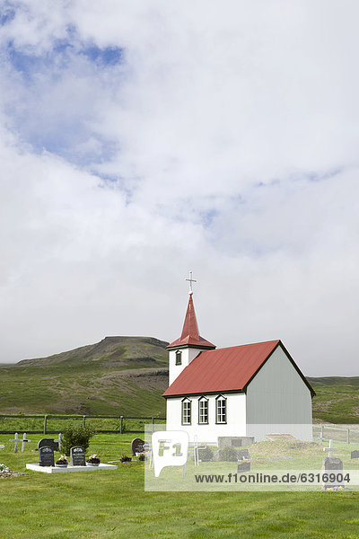 Kirche von BrjanslÊkur  Westfjorde  Island  Europa
